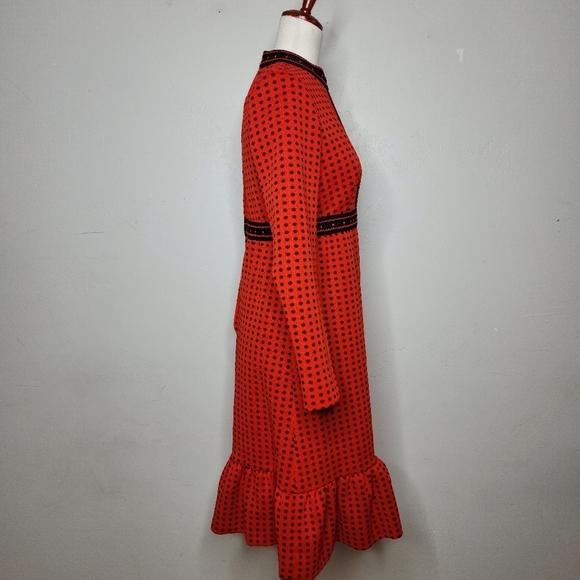 AMAZING Vintage Forum Originals Red/Black Polka Dot Empire Waist Dress - Picture 7 of 11